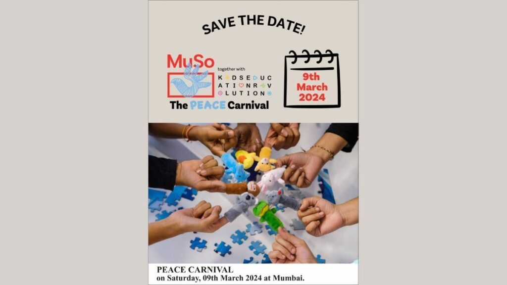 Teach for India and Museum of Solutions (MuSo) to organise the ‘Peace Carnival’ on Saturday, 9th March 2024 - Mumbai (Maharashtra) , March 7: Teach For India and the Museum of Solutions is organizing the ‘Carnival of Peace’, one day of immersive experiences where children and educators will come together to engage with the idea of peace, make space for dialogue and conversations around conflict and peace, and create art that reflects their growing understanding of conflict and their role in building a more peaceful world. Through intensive workshops on filmmaking and songwriting for peace, live conversations with children in active conflict zones, participatory art installations, and open spaces for storytelling and dialogue; the Carnival of Peace hopes to spark curiosity, conversation, and a desire for change, in our children.  - PNN Digital